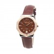 Bonia BNR141-2643S Silver Rosegold Brown Leather Strap